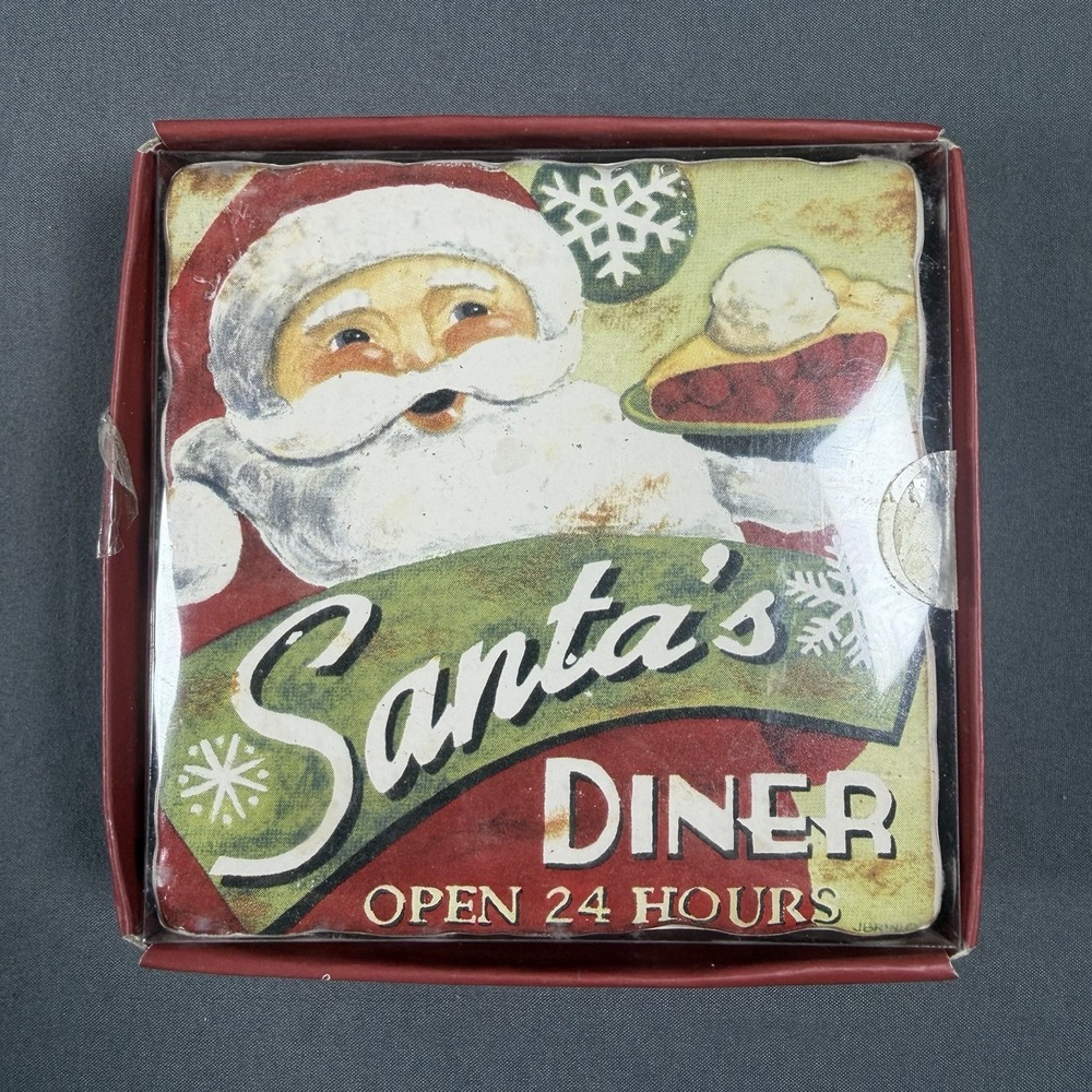 Pier 1 Imports Christmas Coasters Ceramic Set of 4